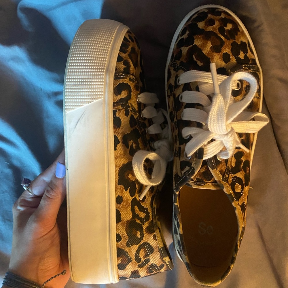 SO platform leopard sneakers